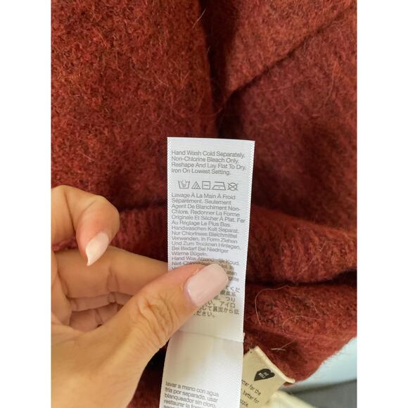 Madewell Cable Alpaca Wool Crew Pullover Sweater Rust Orange Size 3X Plus NEW - Picture 9 of 9